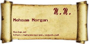 Mehsam Morgan névjegykártya